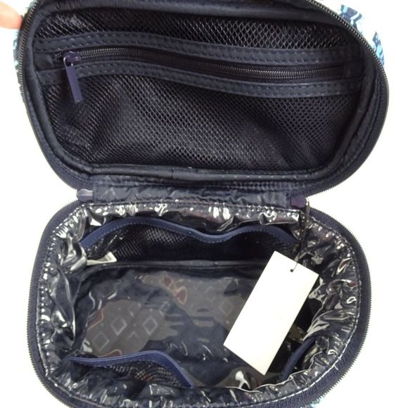 Vera Bradley Factory Style Train Case Cosmetic Make-Up Organizer SHORE ENOUGH - Picture 6 of 8